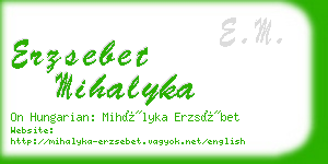 erzsebet mihalyka business card